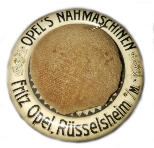 Werbeartikel Nadelkissen von Fritz Opel ca. 1908