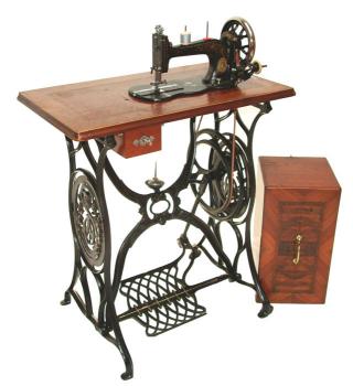 Niederarmige Geigenkasten Langschiffmaschine Typ. A,<br /> Sammlung Berthold Engel.