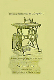 Gebrauchsanleitung, Opel Sophia von 1878,<br />
aus Stadtarchiv Rüsselsheim.