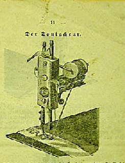 Nähmaschinenansicht des Oberteiles aus benannter Gebrauchsanleitung.