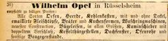 Wilhelm Opel, Okt. 1869