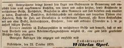 Wilhelm Opel, Okt. 1870