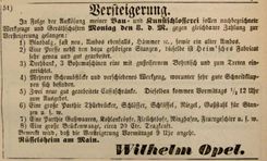 Wilhelm Opel, Juli 1872