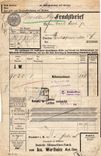 Frachtbrief Vorderseite 1908