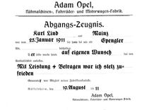 Zeugnis 1911 übersetzt
