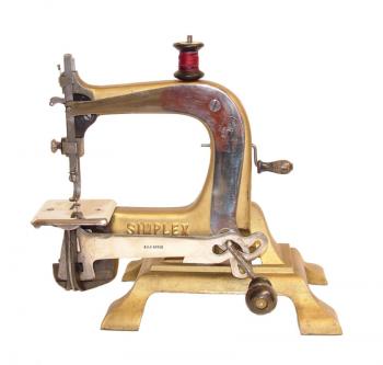 Miniatur Doppelsteppstich Nähmaschine. Baujahr 1890