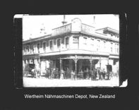 Nähmaschinen Verkaufsstelle in Neuseeland ca. 1882